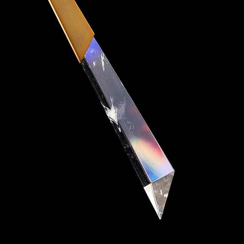 Image 5 Solitude 18.5"H x 6.5"W 1-Light Crystal Mini-Pendant in Aged Bras more views