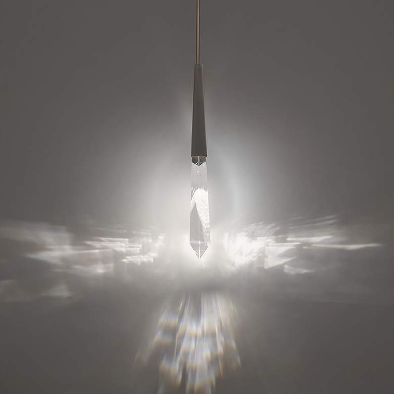 Image 4 Solitude 18.5"H x 6.5"W 1-Light Crystal Mini-Pendant in Antique N more views