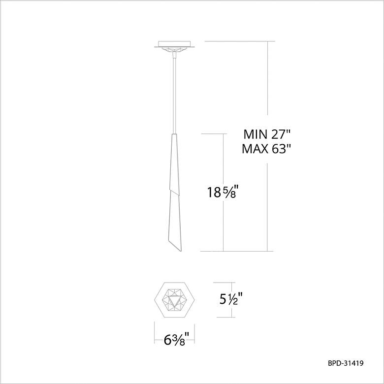 Image 5 Solitude 18.5"H x 6.5"W 1-Light Crystal Mini-Pendant in Antique N more views