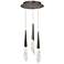 Solitude 22"H x 12"W 3-Light Crystal Multi-Light Pendant in Antiq