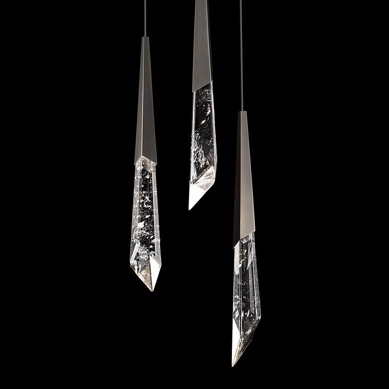Image 3 Solitude 22"H x 12"W 3-Light Crystal Multi-Light Pendant in Antiq more views