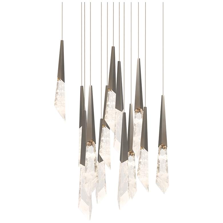 Image 1 Solitude 22"H x 20"W 13-Light Crystal Multi-Light Pendant in Anti