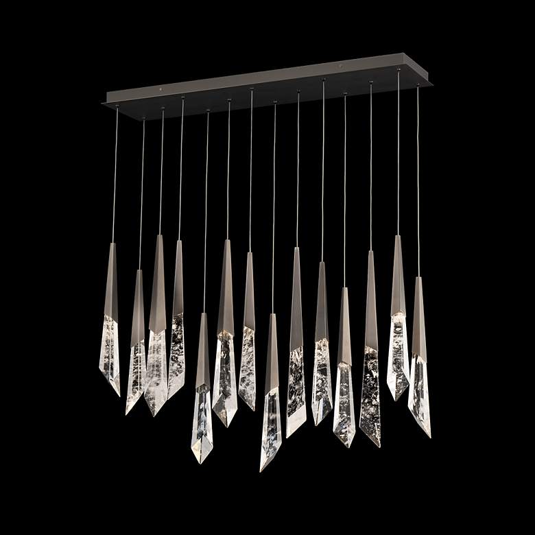 Image 2 Solitude 22"H x 40"W 14-Light Crystal Multi-Light Pendant in Anti more views