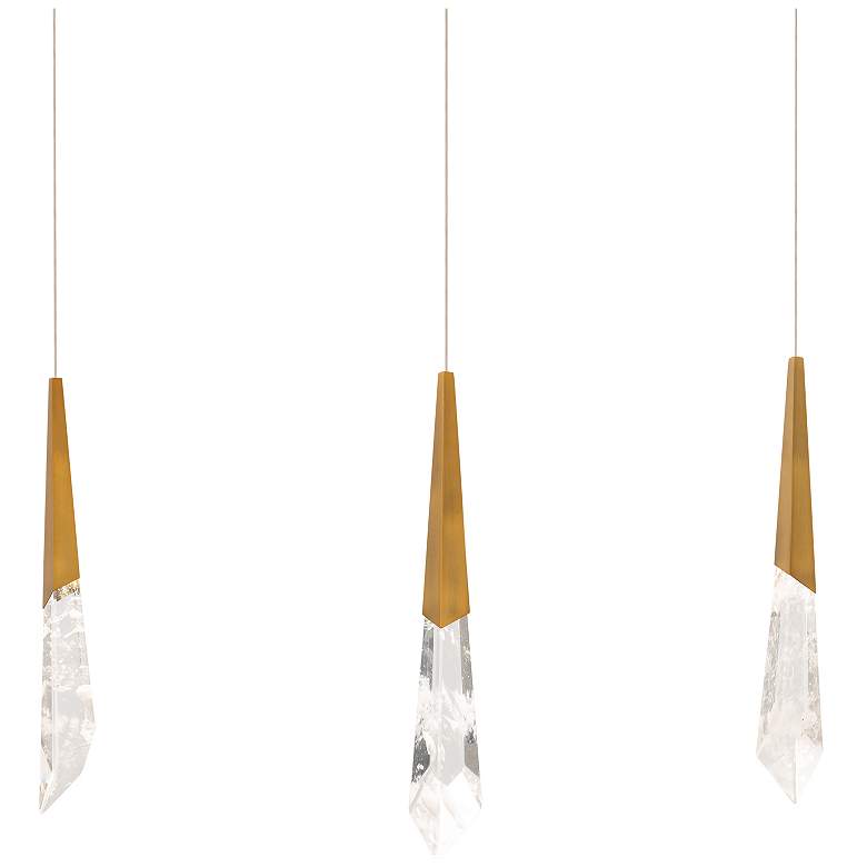 Image 1 Solitude 22"H x 40"W 3-Light Crystal Multi-Light Pendant in Aged