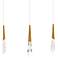 Solitude 22"H x 40"W 3-Light Crystal Multi-Light Pendant in Aged