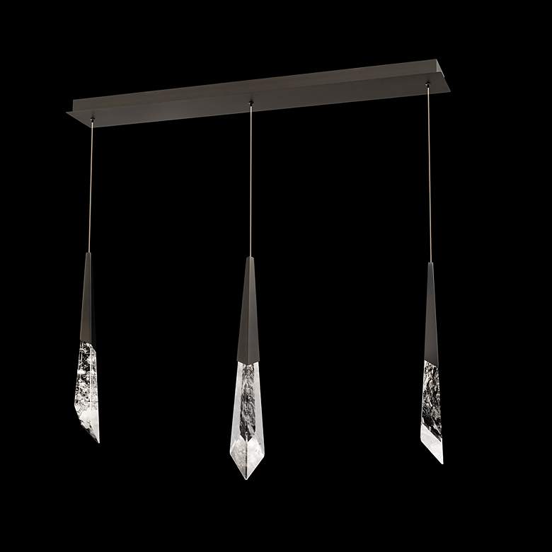 Image 2 Solitude 22"H x 40"W 3-Light Crystal Multi-Light Pendant in Antiq more views