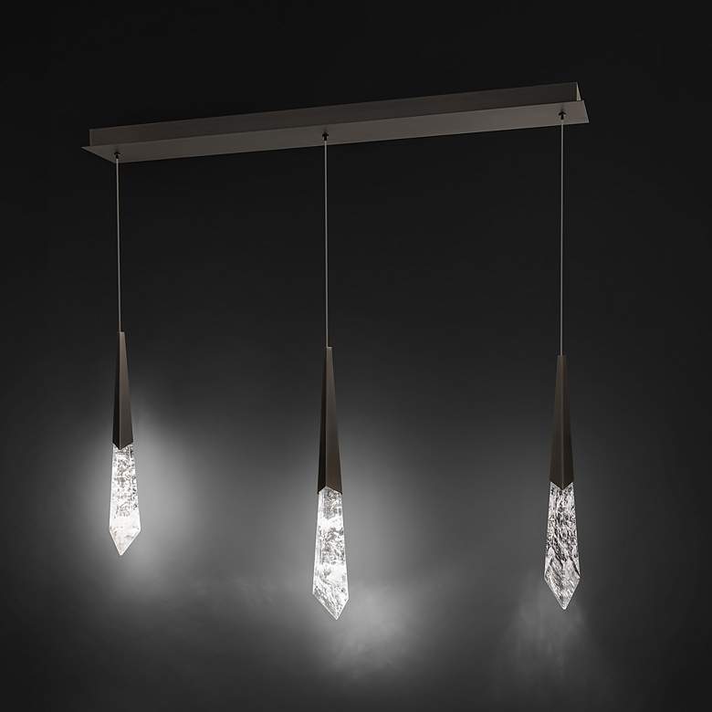 Image 4 Solitude 22"H x 40"W 3-Light Crystal Multi-Light Pendant in Antiq more views