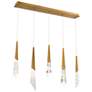 1_Solitude 22"H x 40"W 5-Light Crystal Multi-Light Pendant in Aged