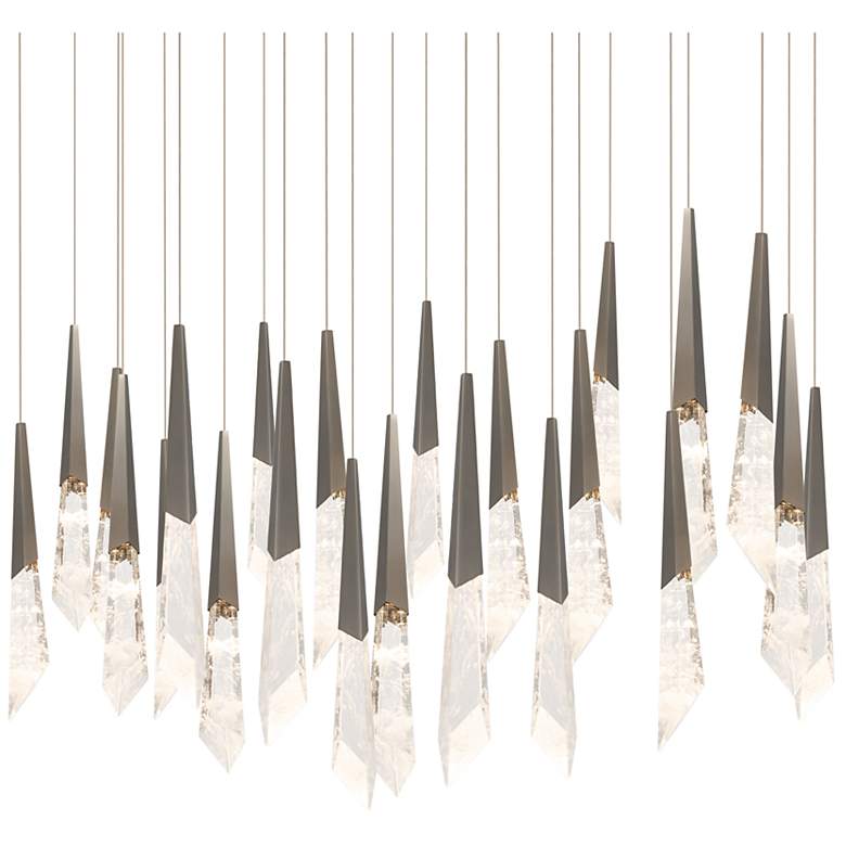Image 1 Solitude 22"H x 53"W 23-Light Crystal Multi-Light Pendant in Anti