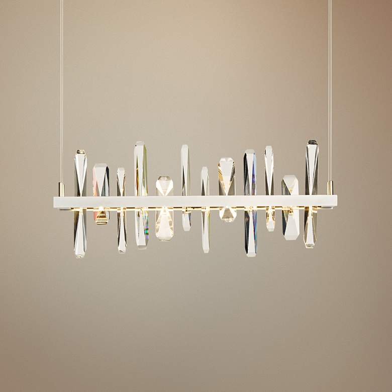 Image 1 Solitude 25 1/2"W Platinum LED Kitchen Island Light Pendant