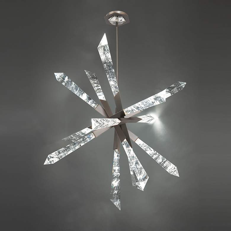 Image 3 Solitude 35 1/2"W Antique Nickel Crystal LED Pendant Light more views