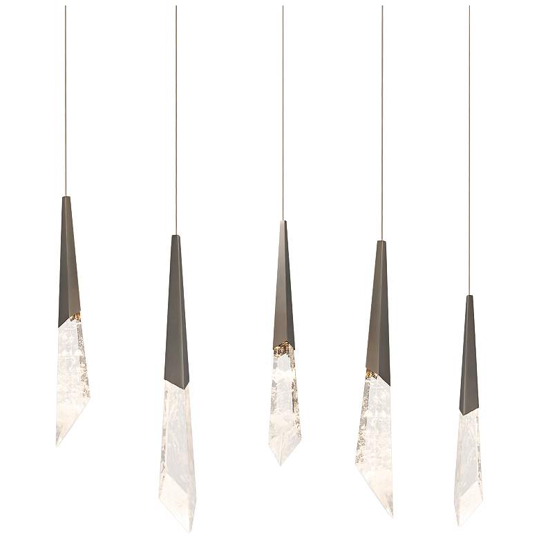 Image 1 Solitude 40" Wide Antique Nickel LED Multi-Light Pendant