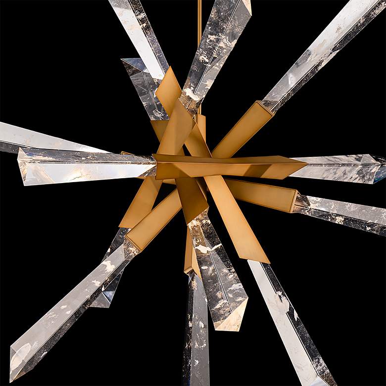 Image 3 Solitude 41.5"H x 48"W 12-Light Crystal Chandelier in Aged Brass more views