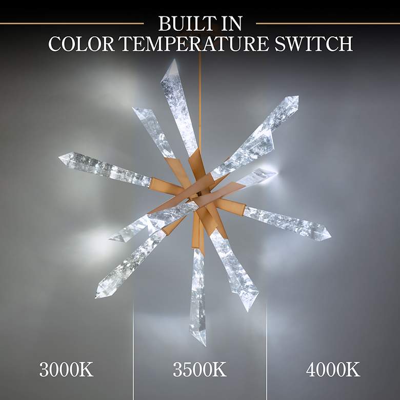 Image 5 Solitude 41.5"H x 48"W 12-Light Crystal Chandelier in Aged Brass more views
