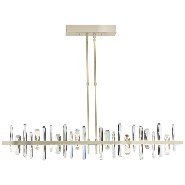 Image 1 Solitude 51.9" Modern Brass & Crystal Long LED Pendant