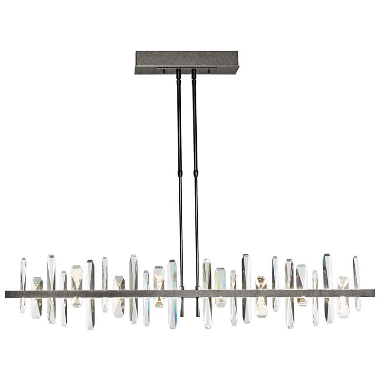 Image 1 Solitude 51.9" Natural Iron & Crystal Long LED Pendant