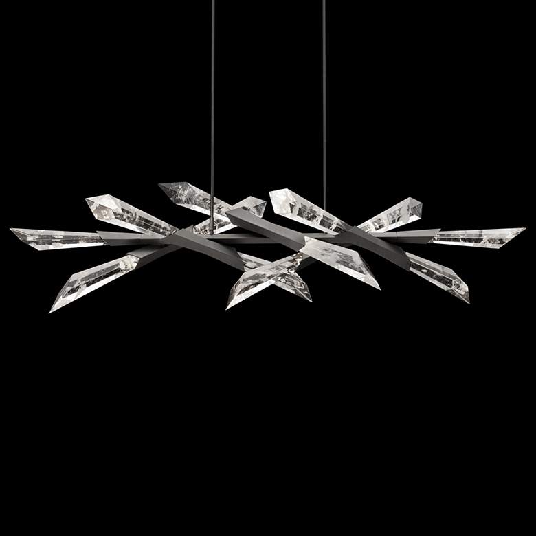 Image 1 Solitude 59 1/2" Wide Antique Silver LED Island Chandelier