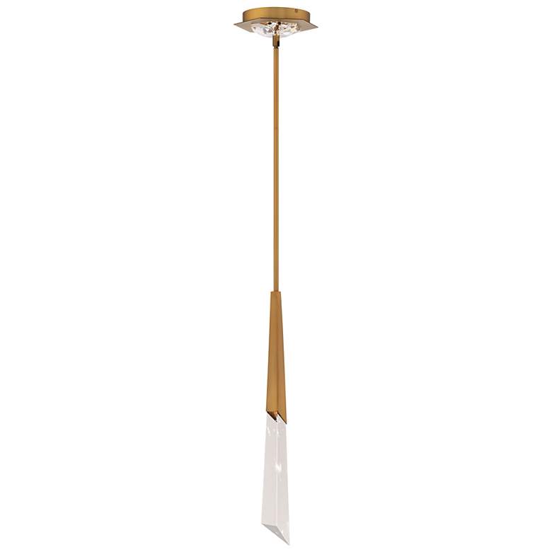 Image 2 Solitude 6 1/2" Wide Aged Brass LED Mini Pendant