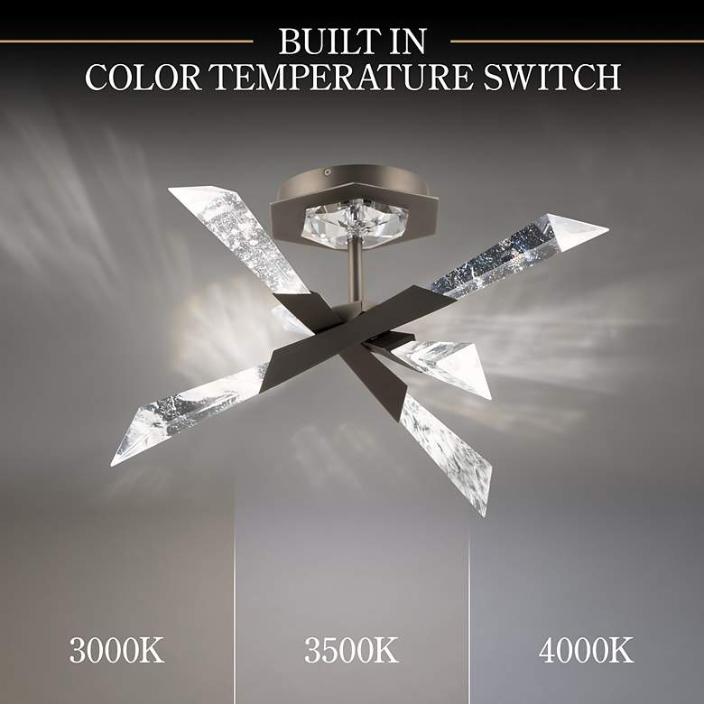 Image 4 Solitude 9.5"H x 17"W 6-Light Crystal Semi-Flush Mount in Antique more views