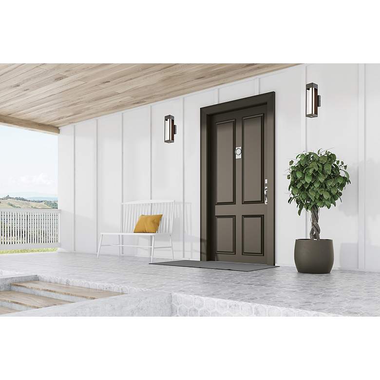 Image 4 Soll 14" High Oil-Rubbed Bronze Metal LED Outdoor Wall Light more views