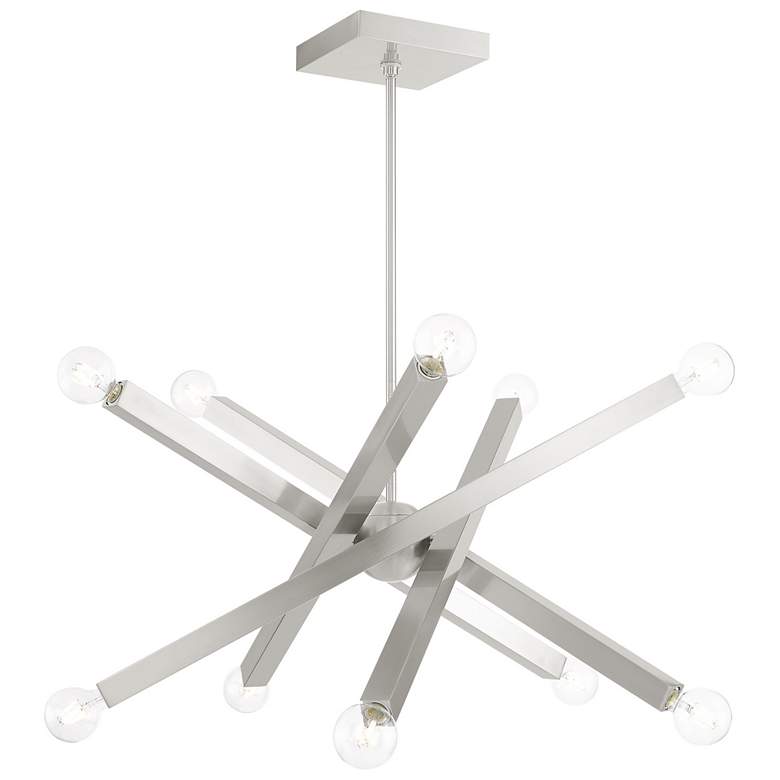 Image 1 Solna 10 Light Brushed Nickel Chandelier