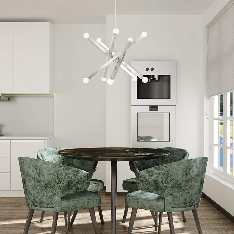 Image 7 Solna 10 Light Brushed Nickel Chandelier more views