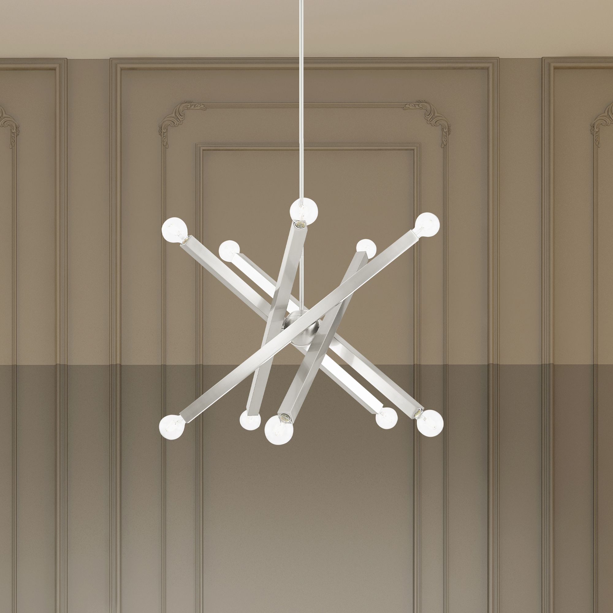 Solna 10 Light Brushed Nickel Chandelier