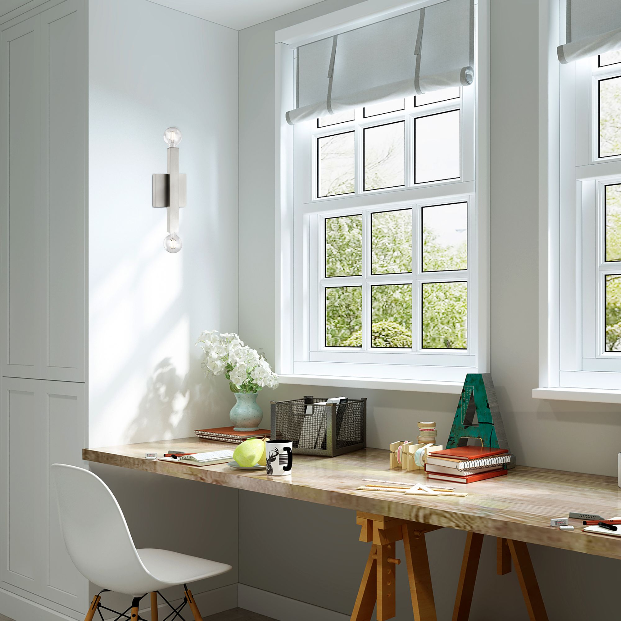 Solna 2 Light Brushed Nickel ADA Wall Sconce