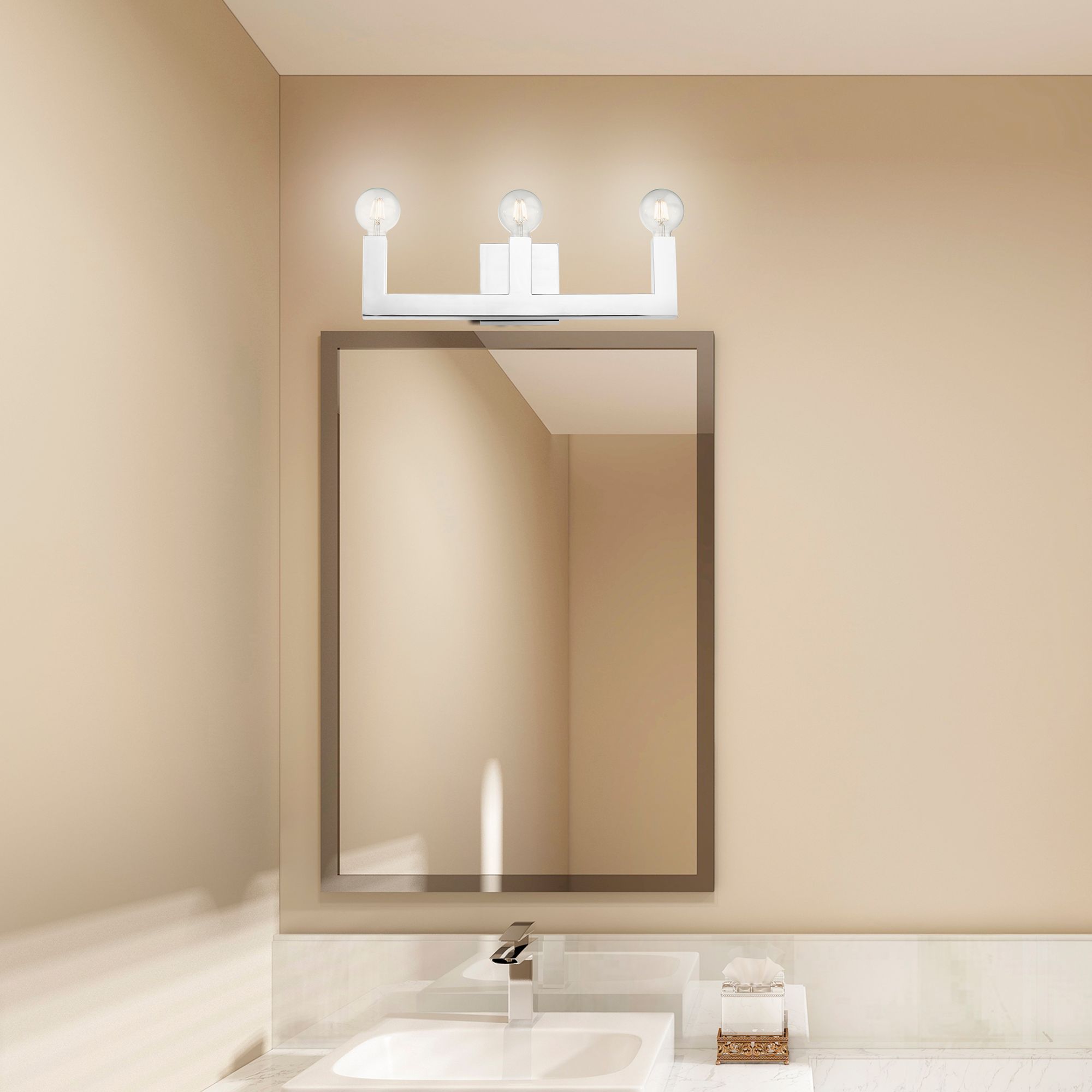 Solna 3 Light Polished Chrome Bath Vanity