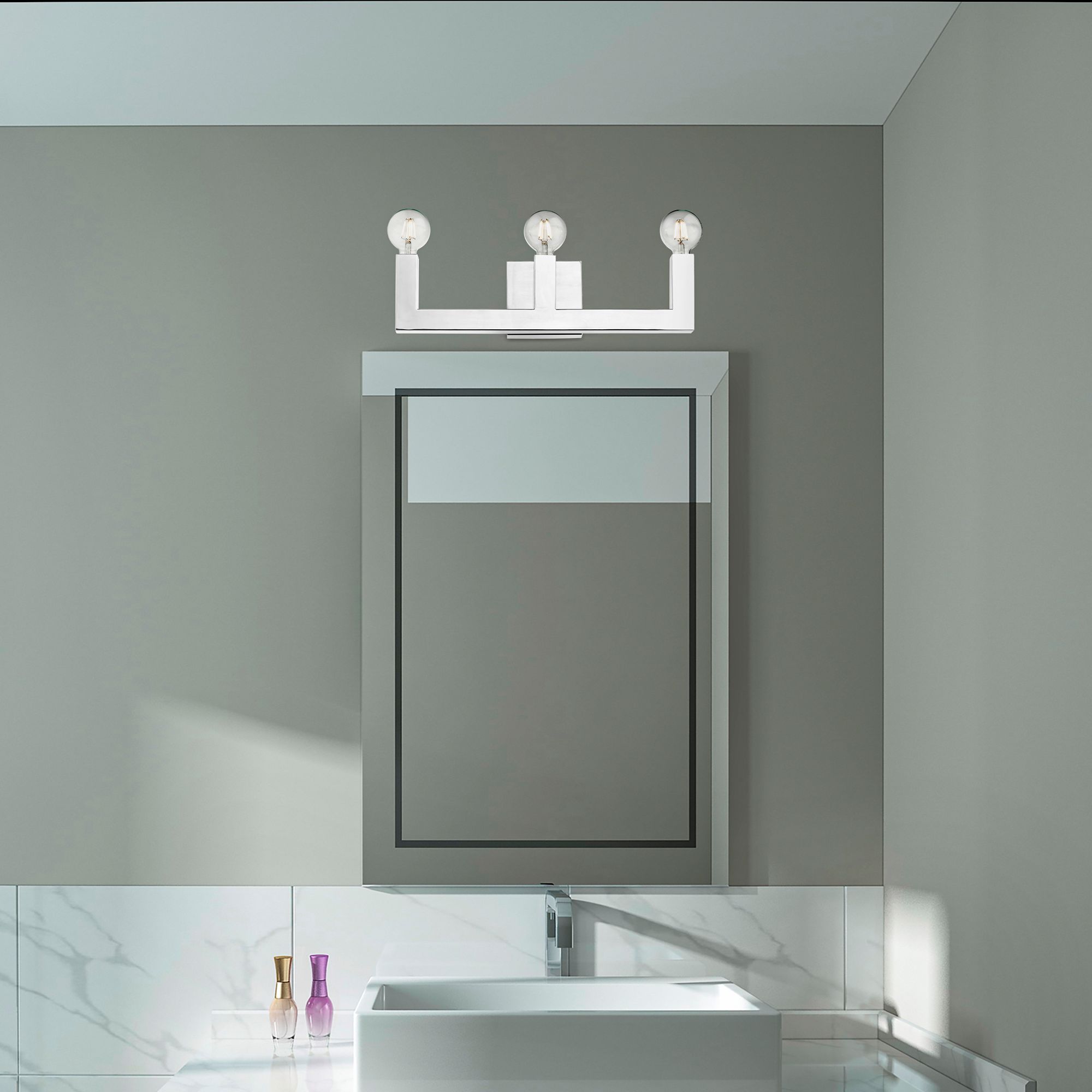 Solna 3 Light Polished Chrome Bath Vanity