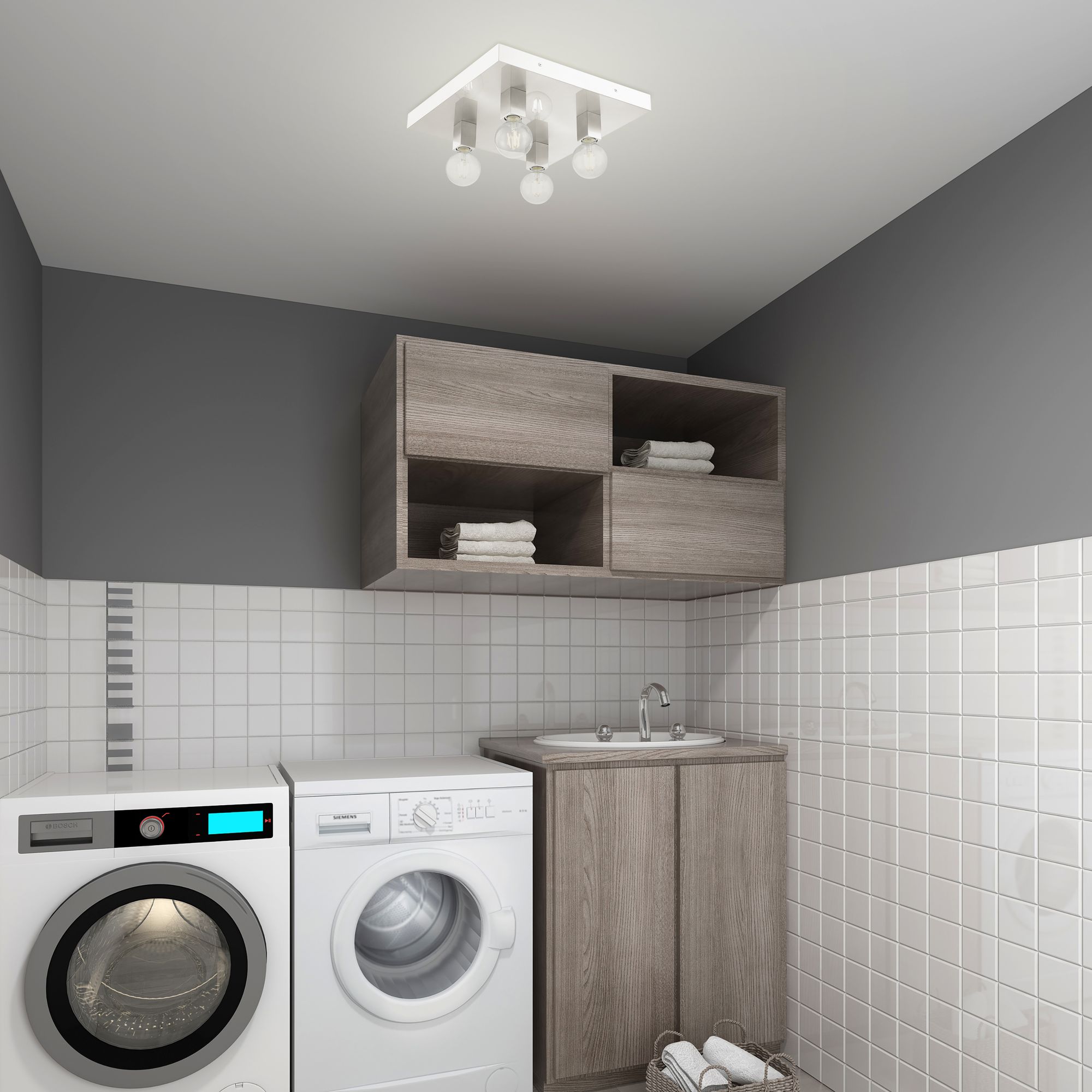 Solna 4 Light Brushed Nickel Ceiling Mount