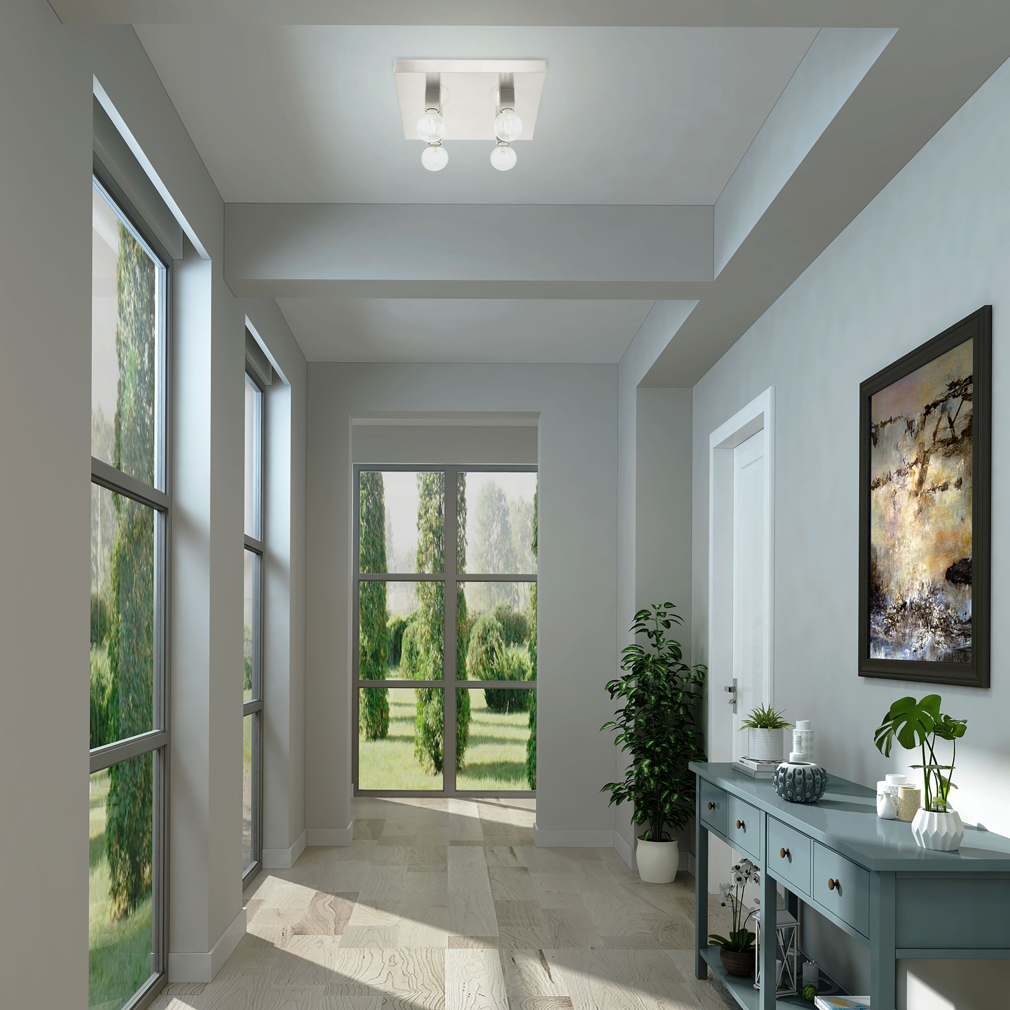 Solna 4 Light Brushed Nickel Ceiling Mount