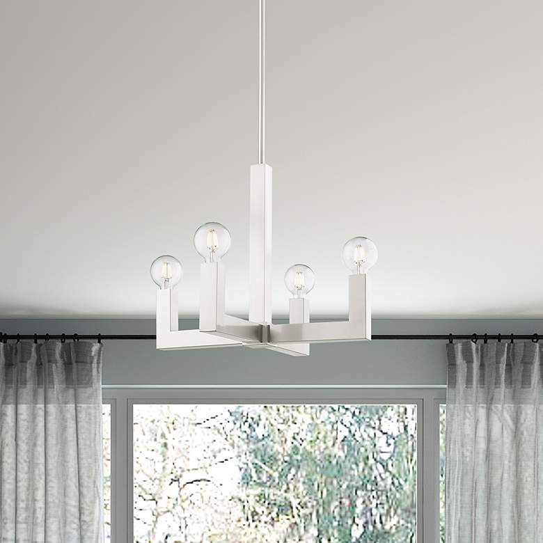 Image 7 Solna 4 Light Brushed Nickel Chandelier more views
