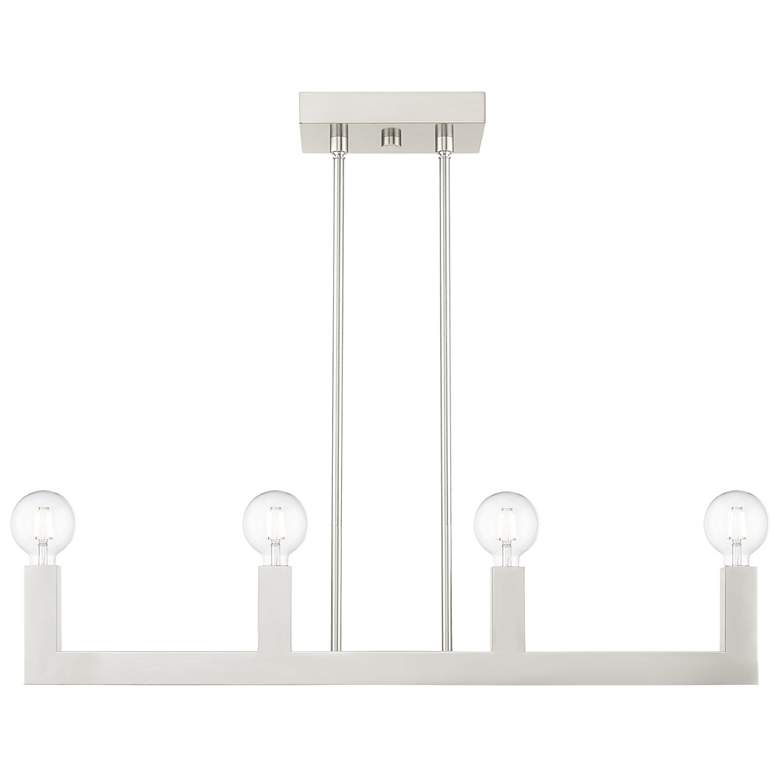 Image 1 Solna 4 Light Brushed Nickel Linear Chandelier