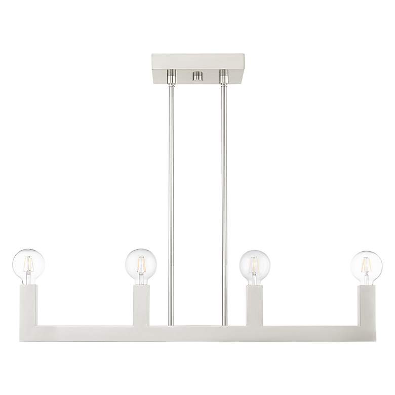 Image 3 Solna 4 Light Brushed Nickel Linear Chandelier more views