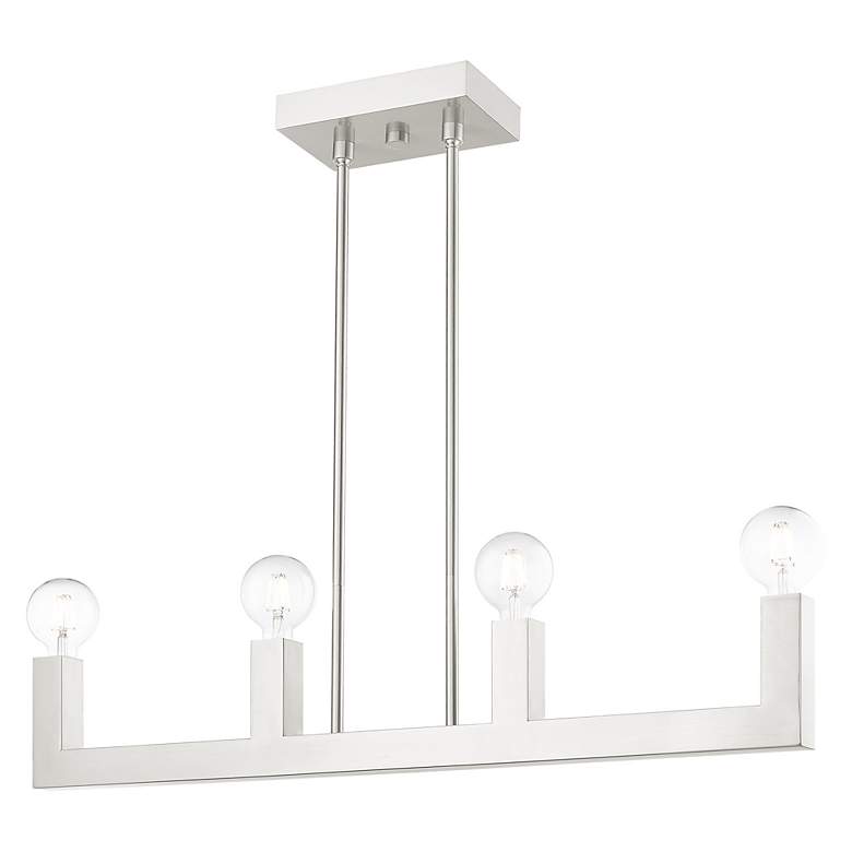 Image 4 Solna 4 Light Brushed Nickel Linear Chandelier more views