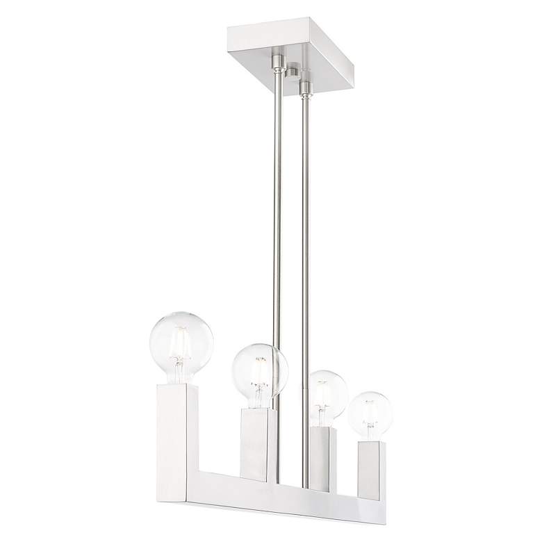 Image 6 Solna 4 Light Brushed Nickel Linear Chandelier more views