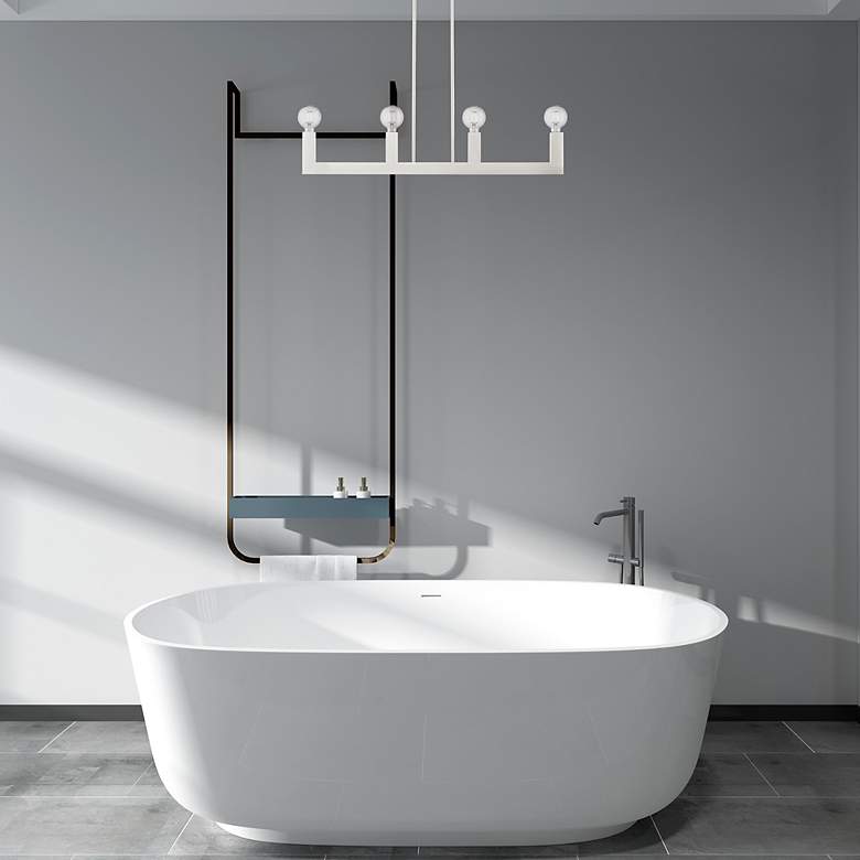 Image 7 Solna 4 Light Brushed Nickel Linear Chandelier more views