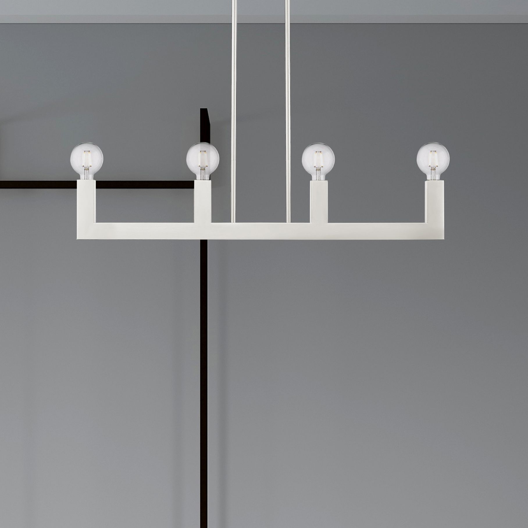 Solna 4 Light Brushed Nickel Linear Chandelier