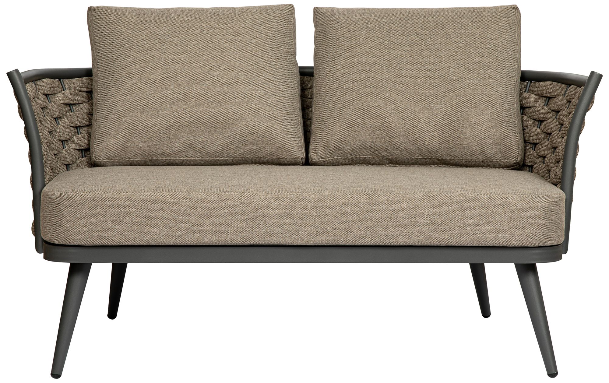 Solna 55 1/2" Wide Taupe Aluminum Outdoor Loveseat in scene