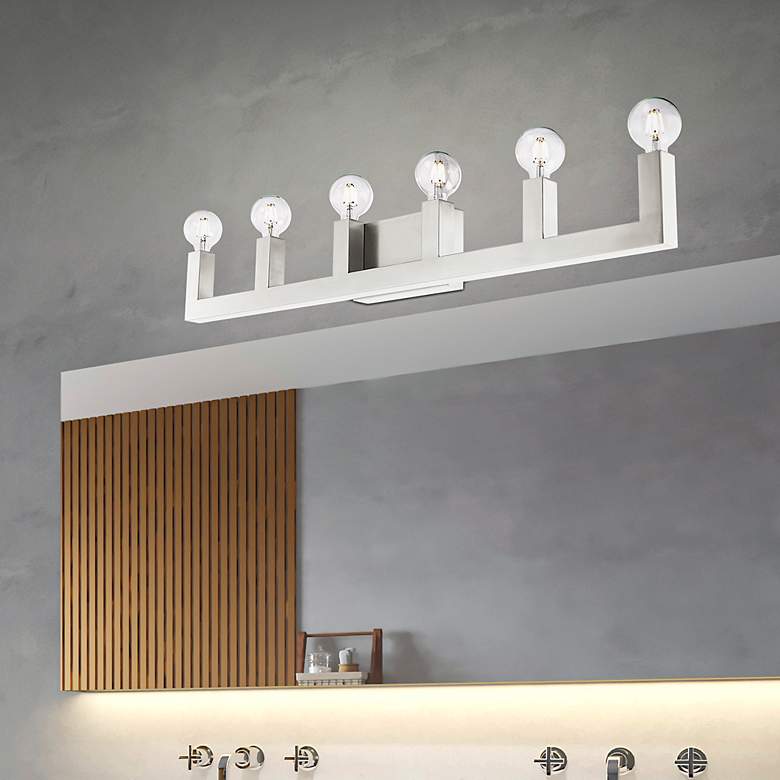 Image 1 Solna 6 Light Brushed Nickel Bath Vanity