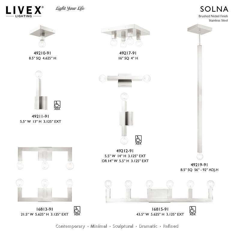 Image 3 Solna 6 Light Brushed Nickel Bath Vanity more views
