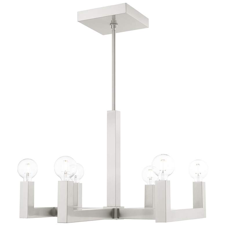 Image 1 Solna 6 Light Brushed Nickel Chandelier