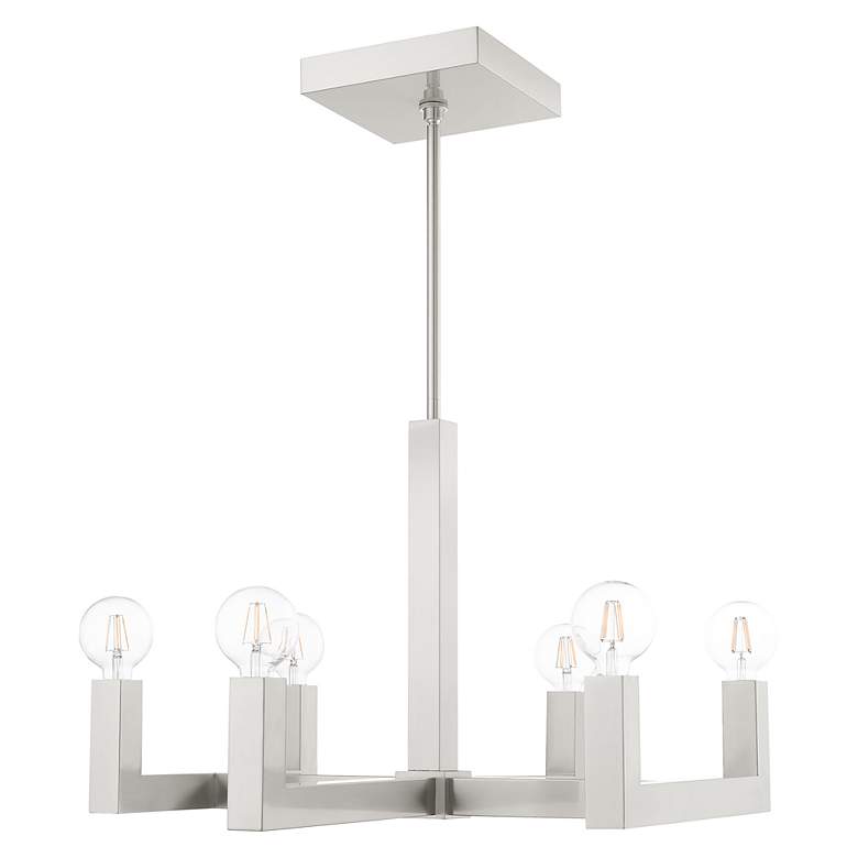 Image 3 Solna 6 Light Brushed Nickel Chandelier more views