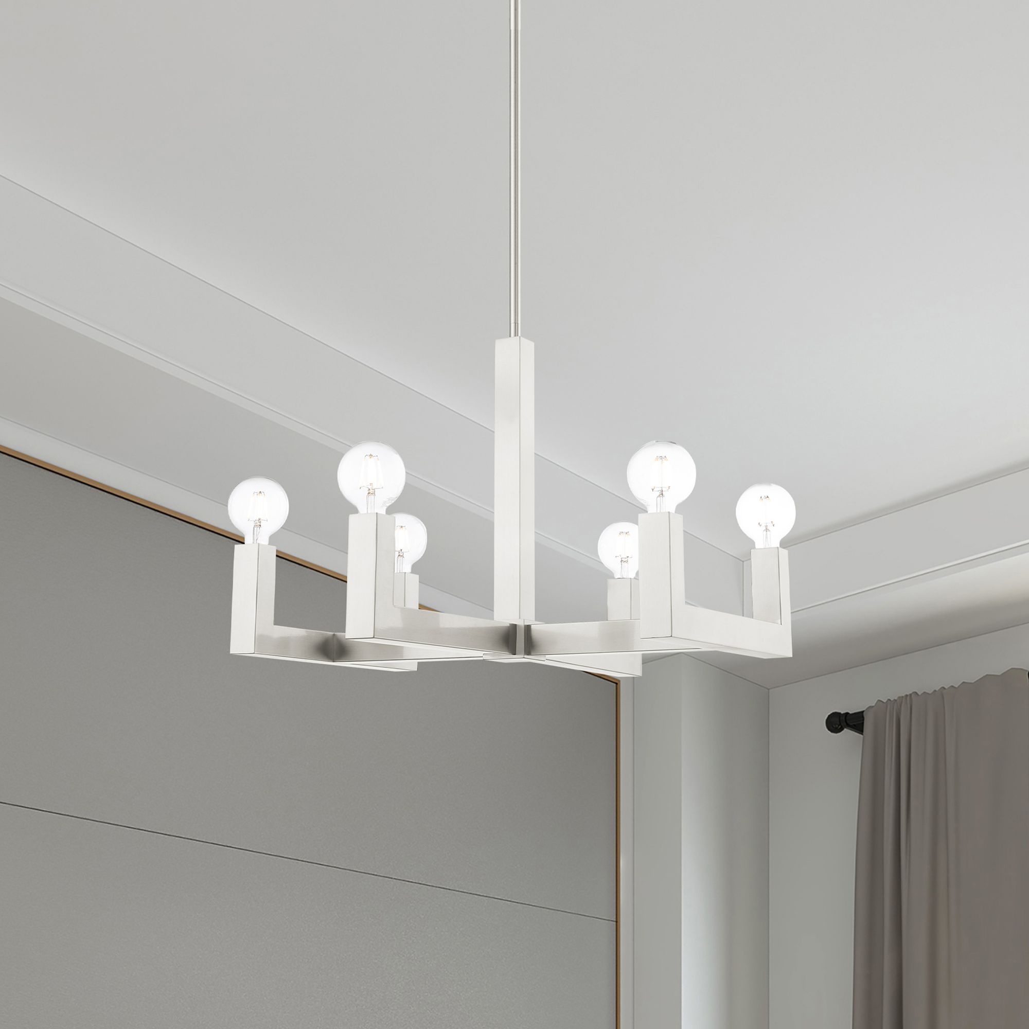 Solna 6 Light Brushed Nickel Chandelier