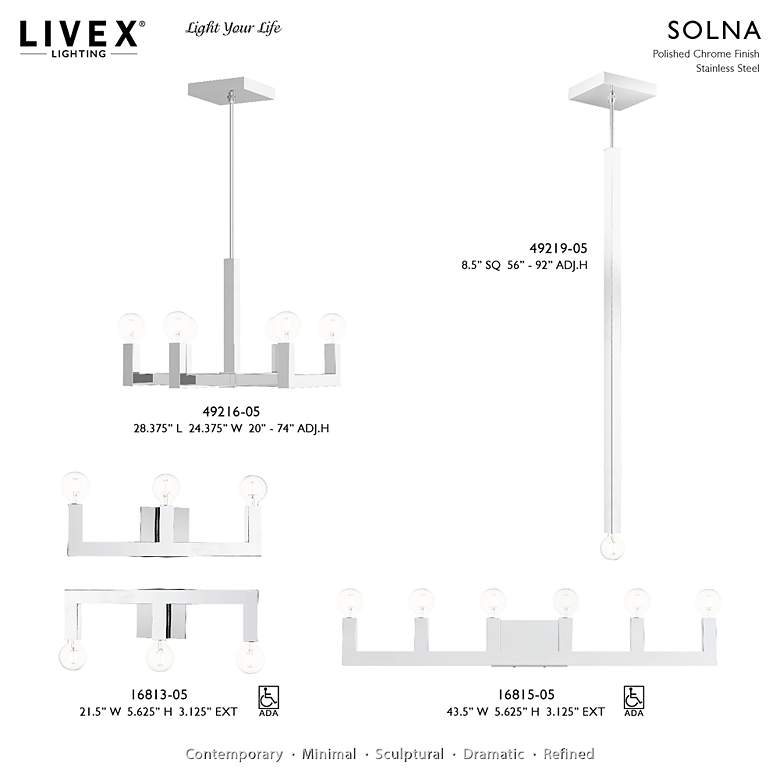 Image 3 Solna 6 Light Polished Chrome Bath Vanity more views