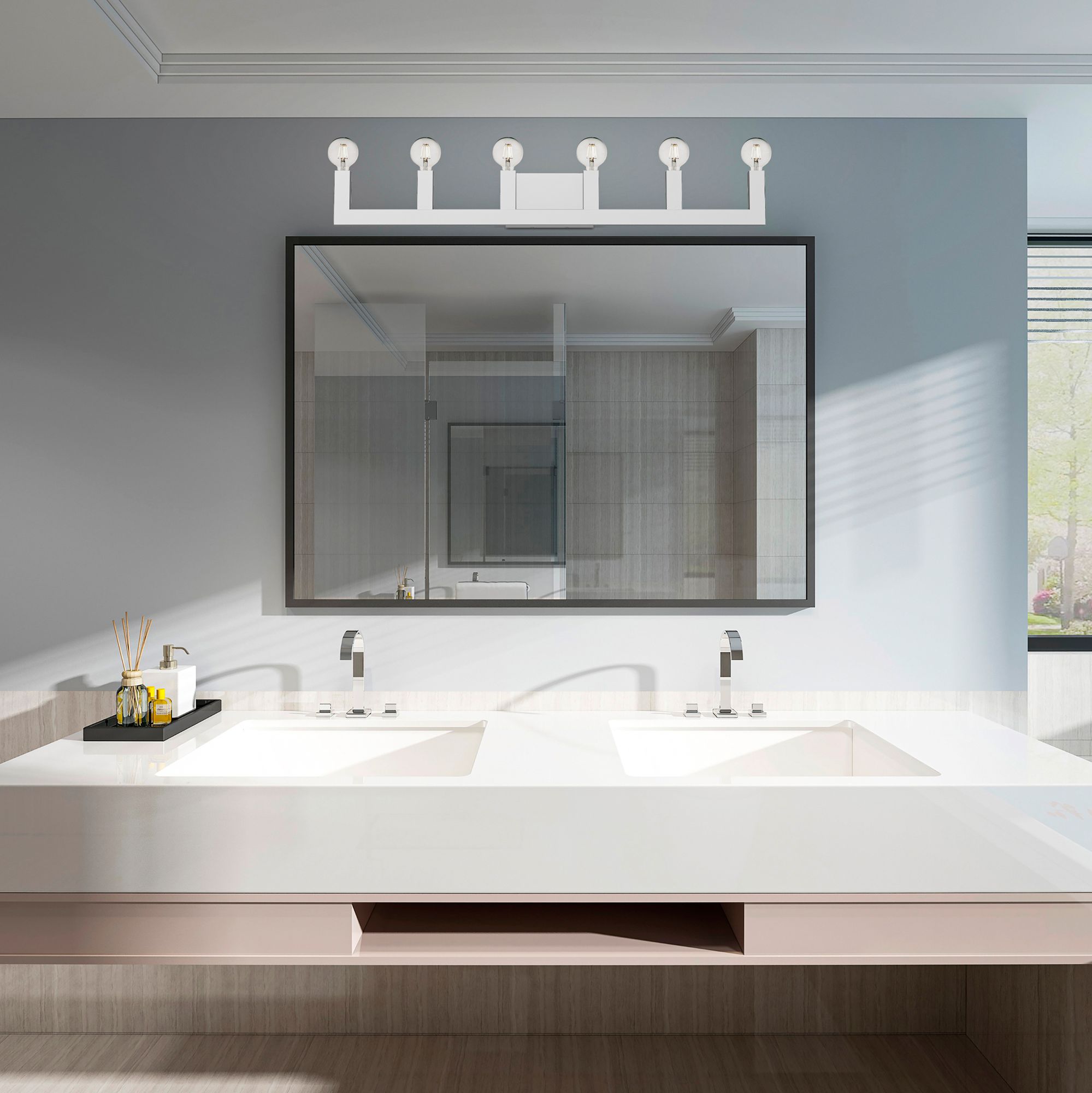 Solna 6 Light Polished Chrome Bath Vanity