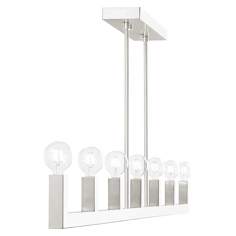Image 6 Solna 7 Light Brushed Nickel Linear Chandelier more views