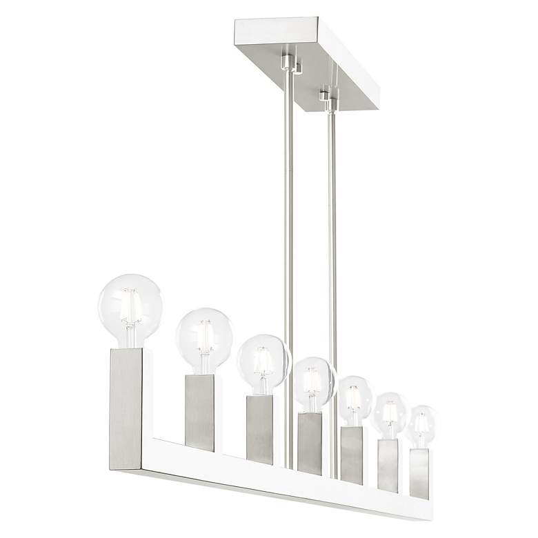 Image 7 Solna 7 Light Brushed Nickel Linear Chandelier more views