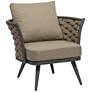 Solna Taupe Aluminum Outdoor Lounge Chair in scene